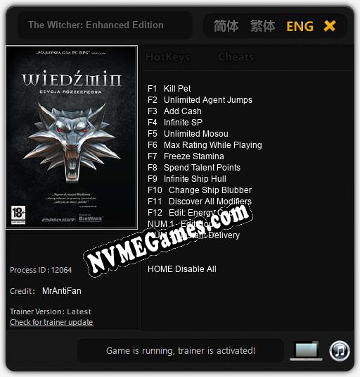 The Witcher: Enhanced Edition: Cheats, Trainer +14 [MrAntiFan]