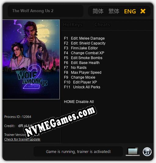 Treinador liberado para The Wolf Among Us 2 [v1.0.3]