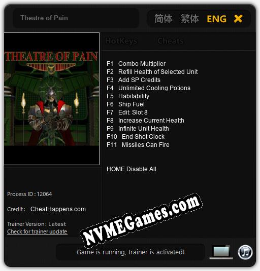 Theatre of Pain: Trainer +11 [v1.6]