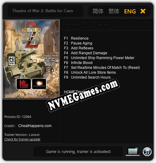 Theatre of War 2: Battle for Caen: Treinador (V1.0.2)