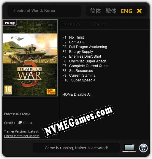 Theatre of War 3: Korea: Trainer +10 [v1.6]