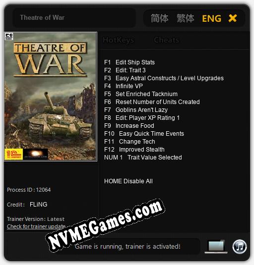 Theatre of War: Trainer +13 [v1.2]