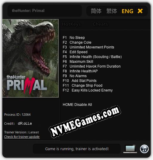 theHunter: Primal: Treinador (V1.0.29)