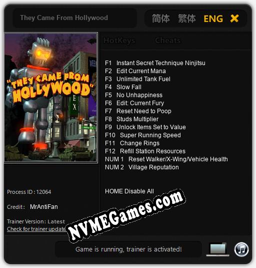 They Came From Hollywood: Cheats, Trainer +14 [MrAntiFan]