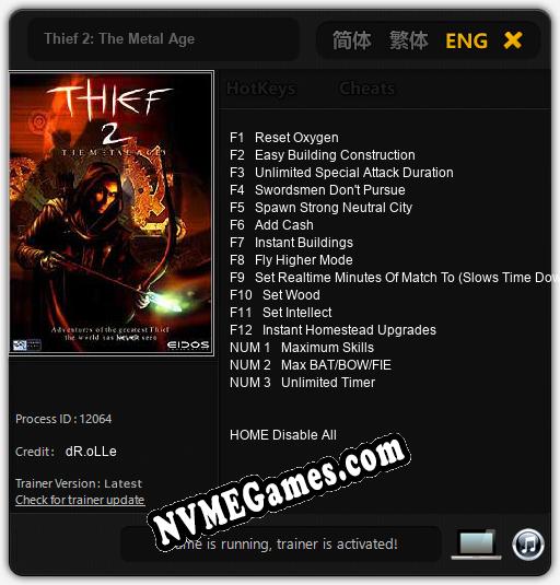 Thief 2: The Metal Age: Cheats, Trainer +15 [dR.oLLe]