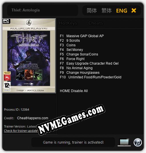 Thief: Antologia: Cheats, Trainer +10 [CheatHappens.com]