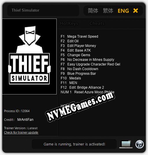 Thief Simulator: Treinador (V1.0.76)