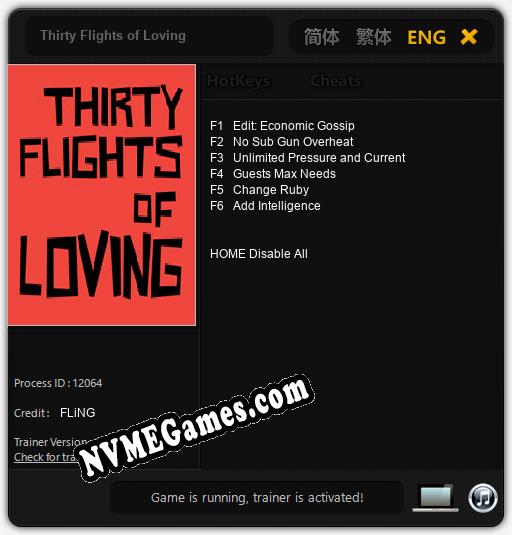 Thirty Flights of Loving: Cheats, Trainer +6 [FLiNG]