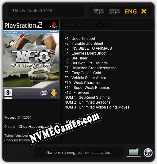 This is Football 2005: Cheats, Trainer +15 [CheatHappens.com]