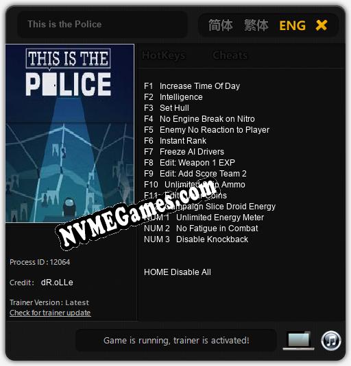 This is the Police: Cheats, Trainer +15 [dR.oLLe]