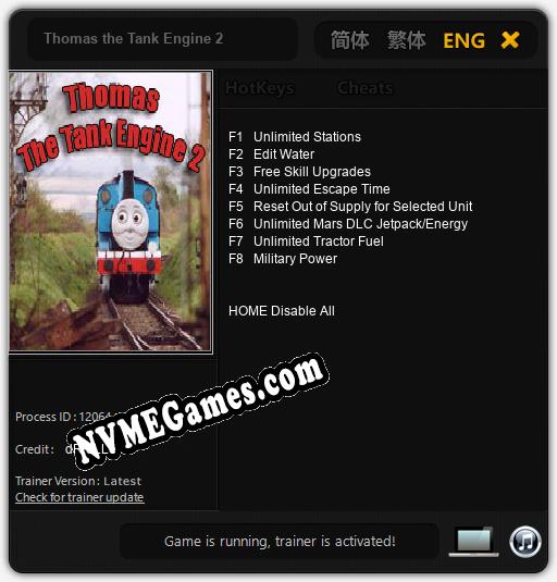 Thomas the Tank Engine 2: Cheats, Trainer +8 [dR.oLLe]