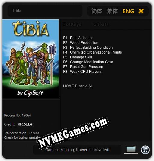 Tibia: Cheats, Trainer +8 [dR.oLLe]