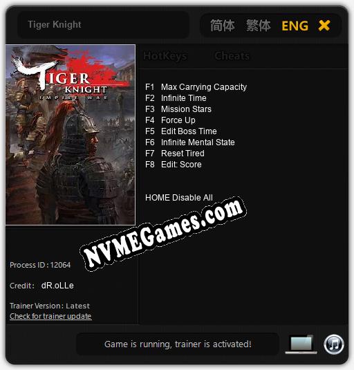 Treinador liberado para Tiger Knight [v1.0.6]