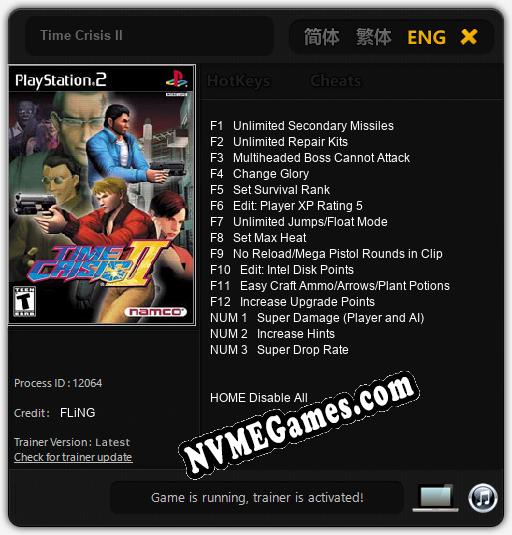 Time Crisis II: Cheats, Trainer +15 [FLiNG]