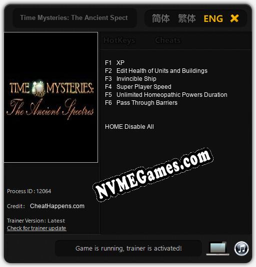 Time Mysteries: The Ancient Spectres: Trainer +6 [v1.6]