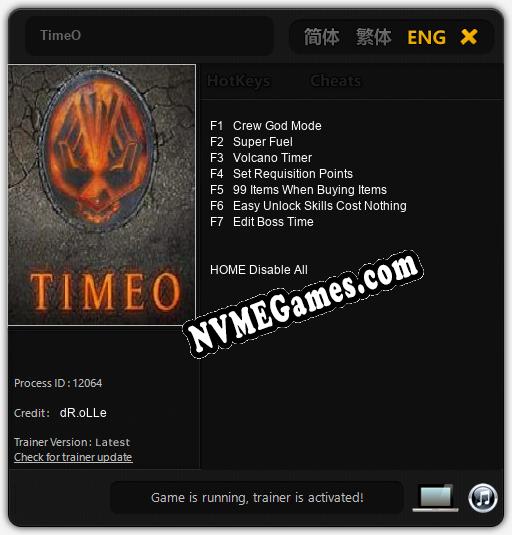 TimeO: Trainer +7 [v1.8]