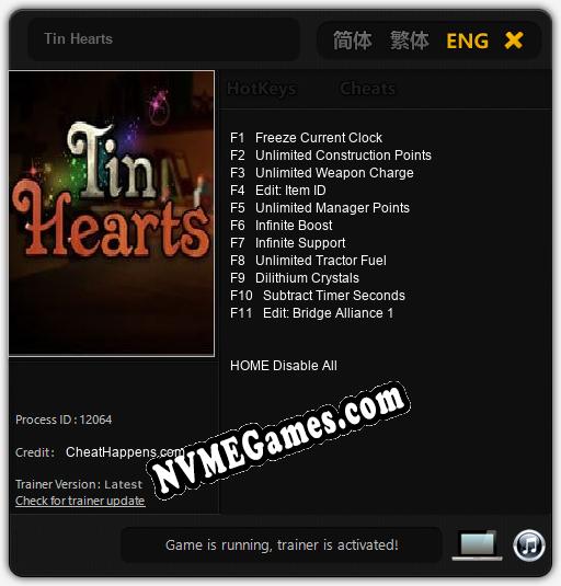 Tin Hearts: Trainer +11 [v1.6]