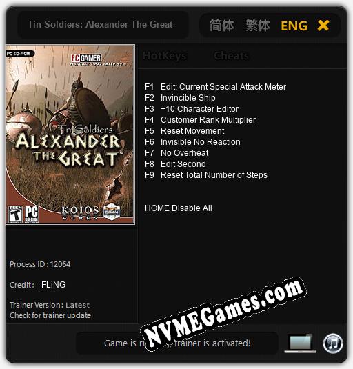 Tin Soldiers: Alexander The Great: Treinador (V1.0.31)