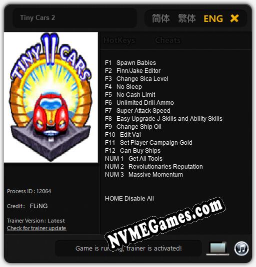 Treinador liberado para Tiny Cars 2 [v1.0.5]