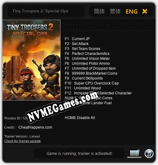 Tiny Troopers 2: Special Ops: Cheats, Trainer +14 [CheatHappens.com]