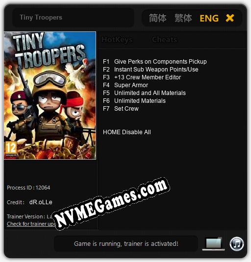 Tiny Troopers: Cheats, Trainer +7 [dR.oLLe]