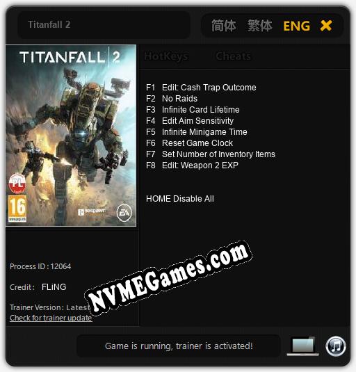 Titanfall 2: Cheats, Trainer +8 [FLiNG]