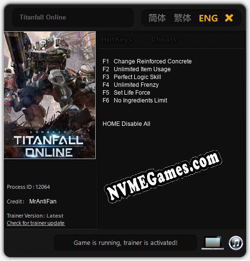 Titanfall Online: Trainer +6 [v1.4]