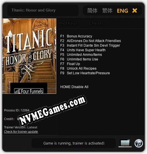 Titanic: Honor and Glory: Cheats, Trainer +9 [dR.oLLe]