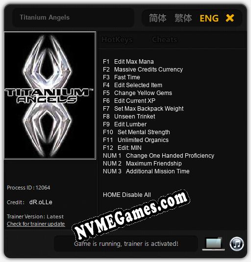 Titanium Angels: Cheats, Trainer +15 [dR.oLLe]