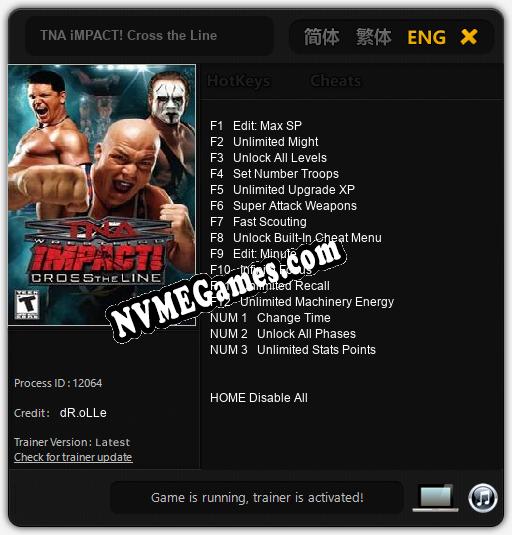 TNA iMPACT! Cross the Line: Treinador (V1.0.76)