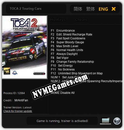 TOCA 2 Touring Cars: Treinador (V1.0.17)