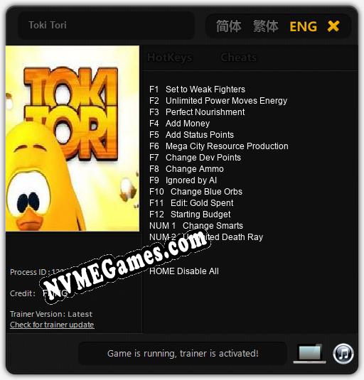 Treinador liberado para Toki Tori [v1.0.5]