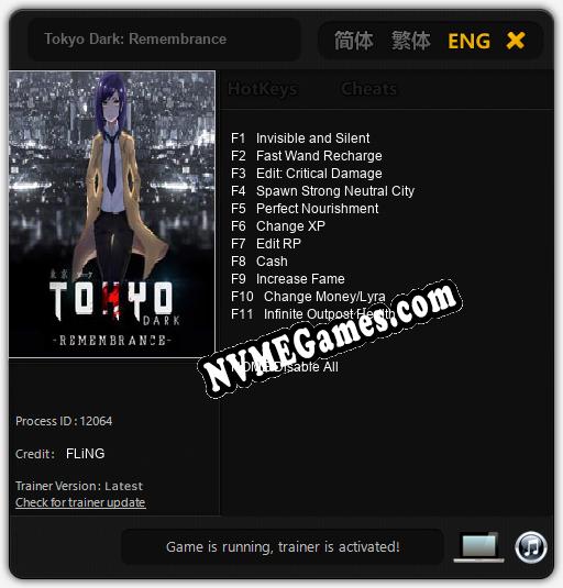 Tokyo Dark: Remembrance: Trainer +11 [v1.7]