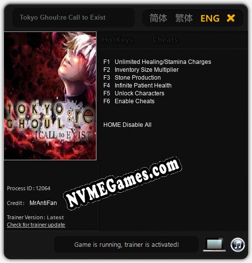 Tokyo Ghoul:re Call to Exist: Cheats, Trainer +6 [MrAntiFan]