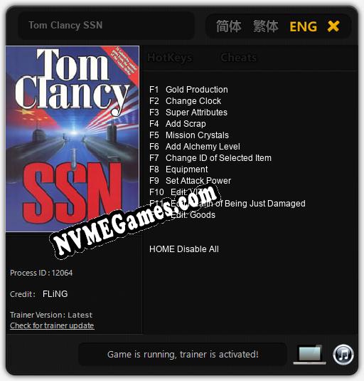 Tom Clancy SSN: Treinador (V1.0.70)