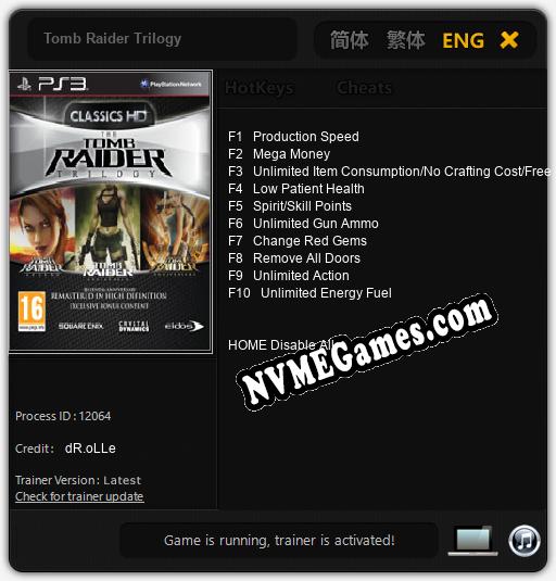 Tomb Raider Trilogy: Trainer +10 [v1.4]