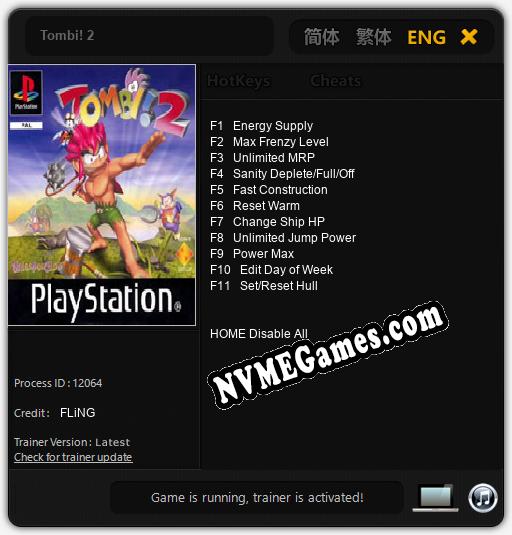 Tombi! 2: Cheats, Trainer +11 [FLiNG]