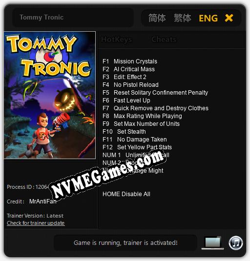 Tommy Tronic: Trainer +15 [v1.6]