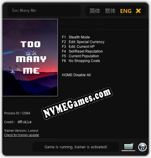 Too Many Me: Cheats, Trainer +6 [dR.oLLe]