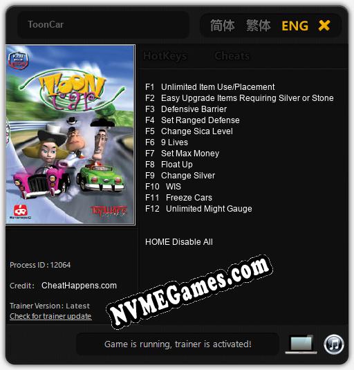 ToonCar: Trainer +12 [v1.4]