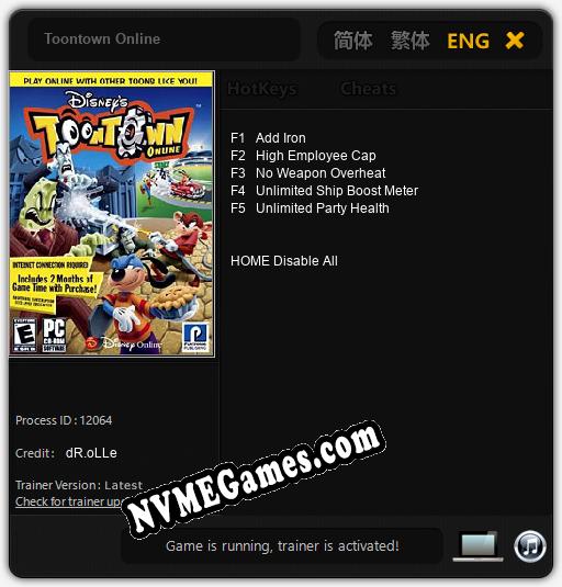 Toontown Online: Cheats, Trainer +5 [dR.oLLe]