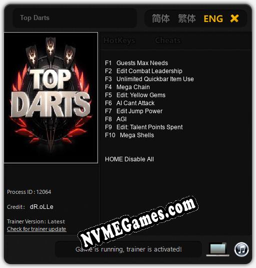 Top Darts: Cheats, Trainer +10 [dR.oLLe]