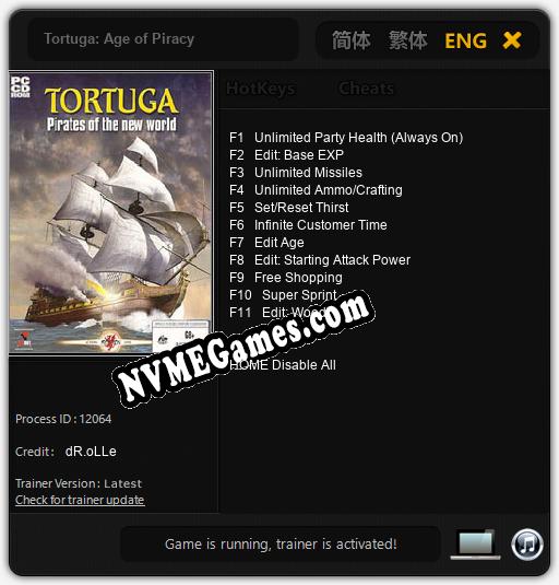 Tortuga: Age of Piracy: Trainer +11 [v1.7]