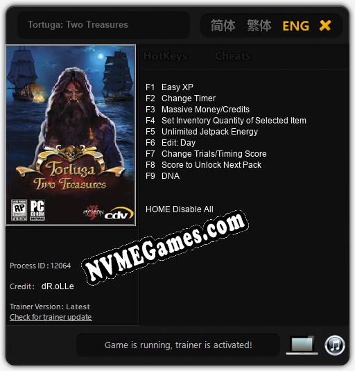 Tortuga: Two Treasures: Treinador (V1.0.53)