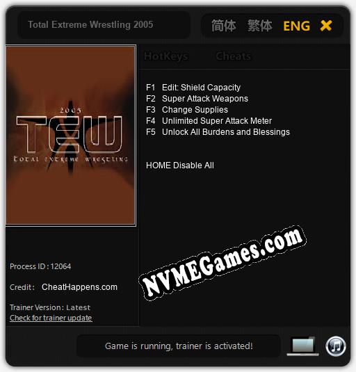 Total Extreme Wrestling 2005: Cheats, Trainer +5 [CheatHappens.com]