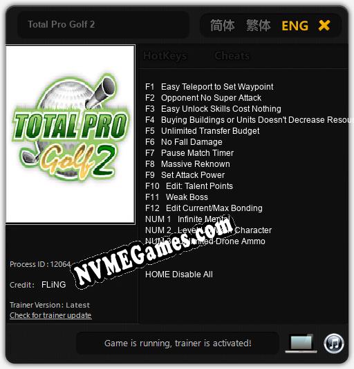 Treinador liberado para Total Pro Golf 2 [v1.0.3]