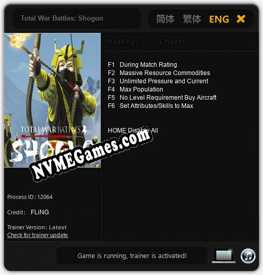 Total War Battles: Shogun: Trainer +6 [v1.2]