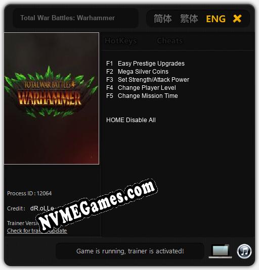 Total War Battles: Warhammer: Cheats, Trainer +5 [dR.oLLe]