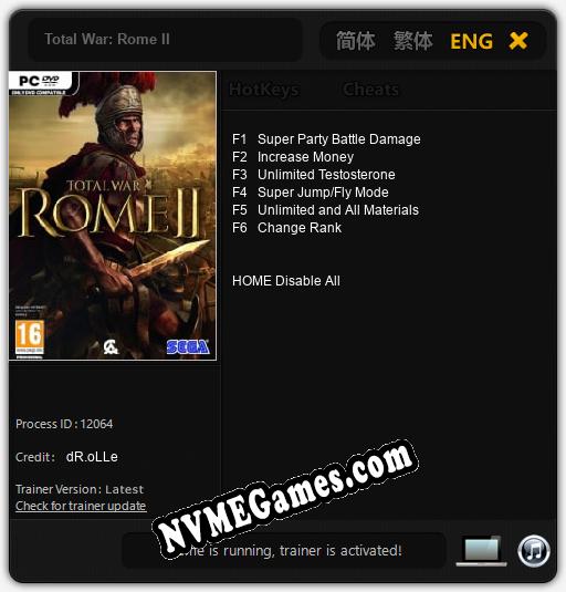 Total War: Rome II: Cheats, Trainer +6 [dR.oLLe]