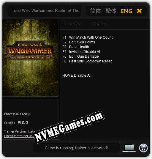 Total War: Warhammer Realm of The Wood Elves: Trainer +6 [v1.8]